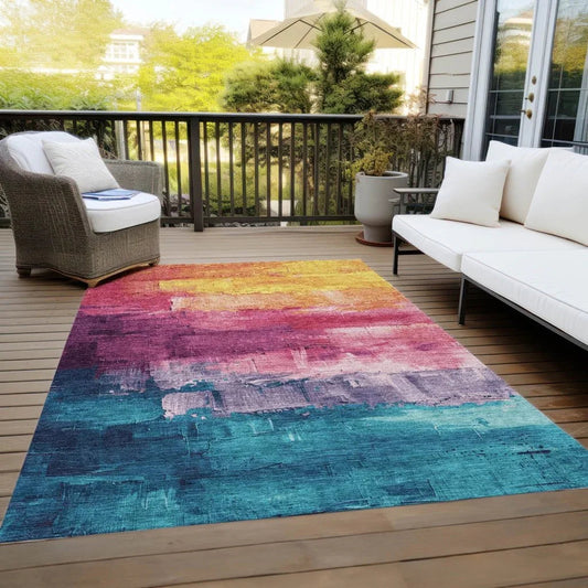 Alderra Red Washable Indoor - Outdoor Rug - LOOMLAN - LOOMLAN Rugs - Outdoor Rugs