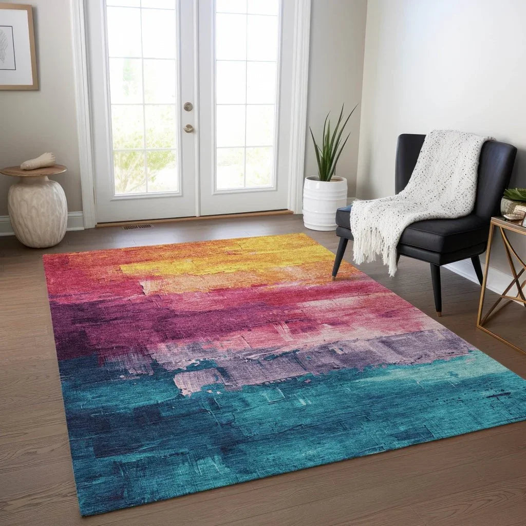 Alderra Red Washable Indoor - Outdoor Rug - LOOMLAN - LOOMLAN Rugs - Outdoor Rugs