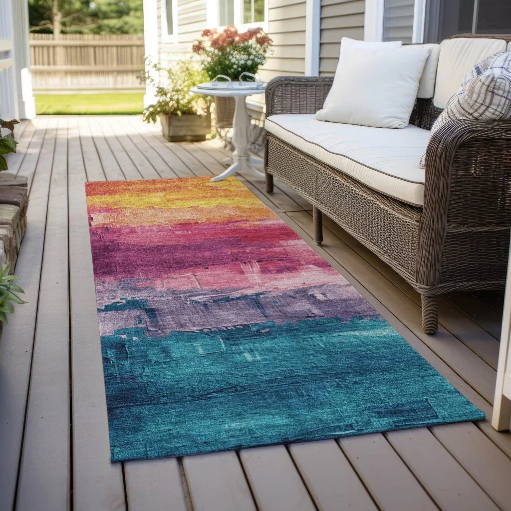 Alderra Red Washable Indoor - Outdoor Rug - LOOMLAN - LOOMLAN Rugs - Outdoor Rugs