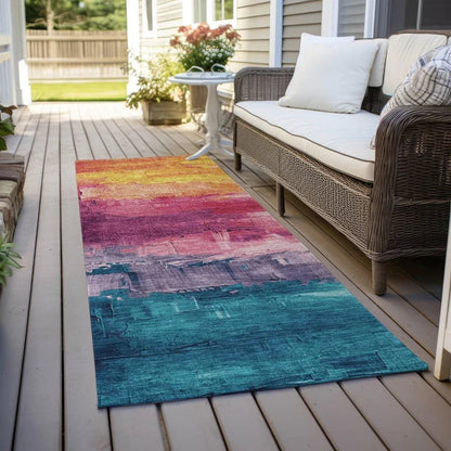 Alderra Red Washable Indoor - Outdoor Rug - LOOMLAN - LOOMLAN Rugs - Outdoor Rugs