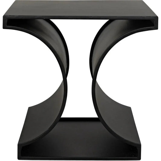 Alec Black Steel Rectangle Side Table - LOOMLAN - Noir - Side Tables