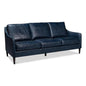Alehandro Leather and Wood Blue Sofa - LOOMLAN - Sarreid - Sofas & Loveseats