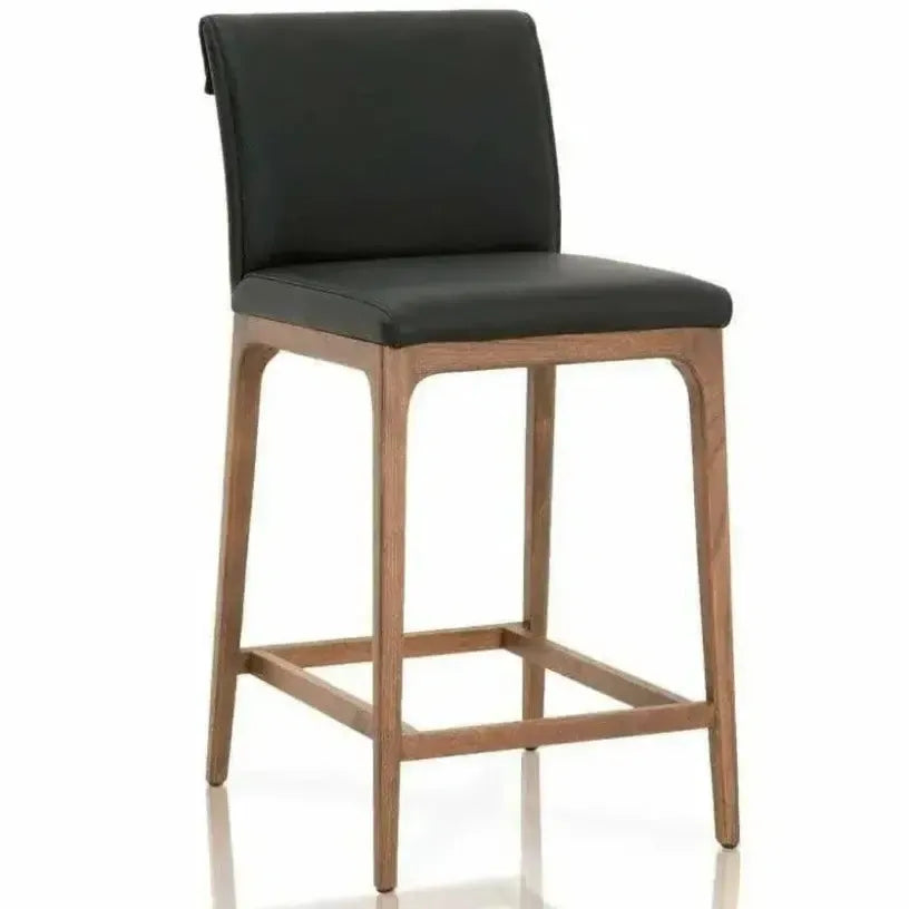 Alex Counter Stool Sable Top Grain Leather Walnut - LOOMLAN - Essentials For Living - Counter Stools