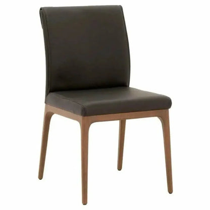 Alex Dining Chair 2PC Sable Top Grain Leather Walnut - LOOMLAN - Essentials For Living - Dining Chairs