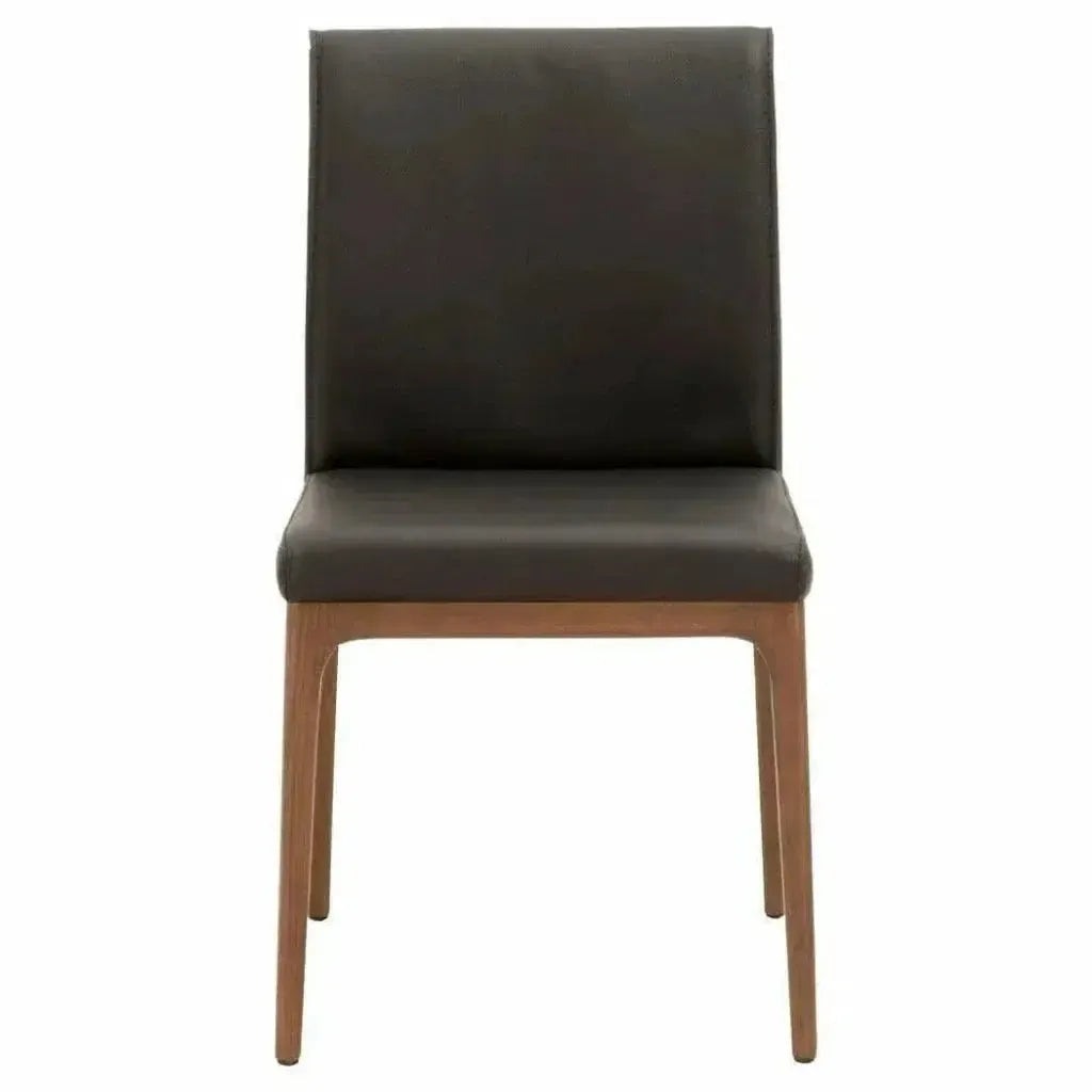 Alex Dining Chair 2PC Sable Top Grain Leather Walnut - LOOMLAN - Essentials For Living - Dining Chairs