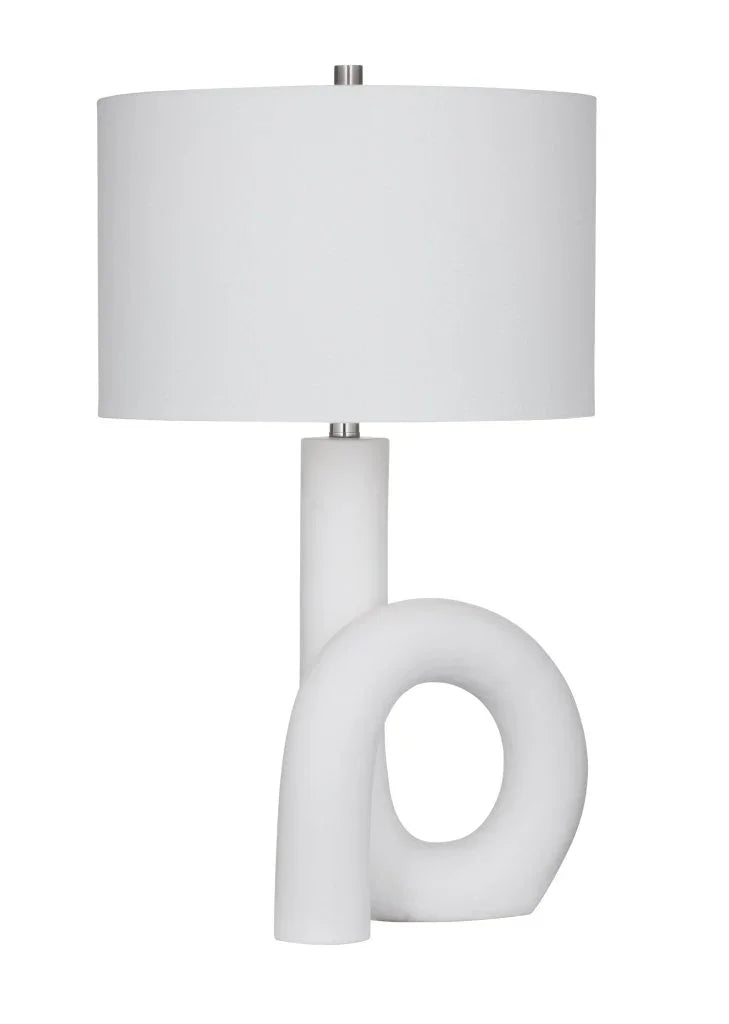Alexx White Polyresin Table Lamp - LOOMLAN - Bassett Mirror - Table Lamps