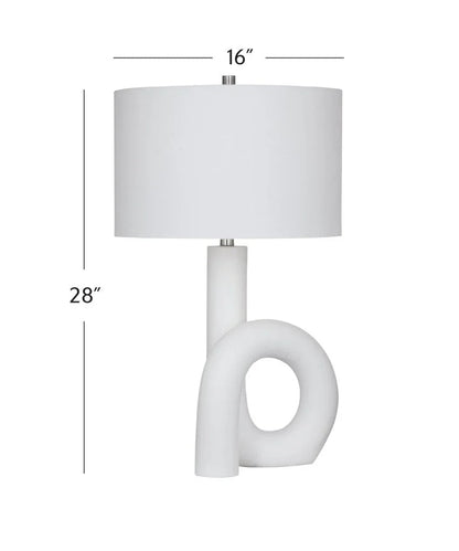 Alexx White Polyresin Table Lamp - LOOMLAN - Bassett Mirror - Table Lamps