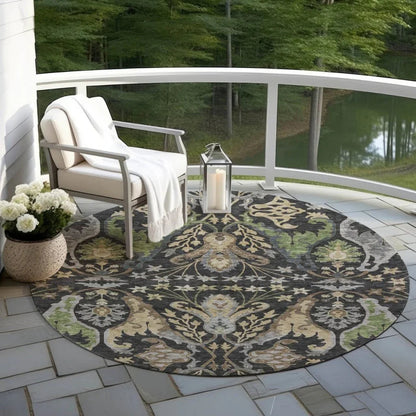 Alfreda Black Washable Indoor - Outdoor Rug - LOOMLAN - LOOMLAN Rugs - Outdoor Rugs