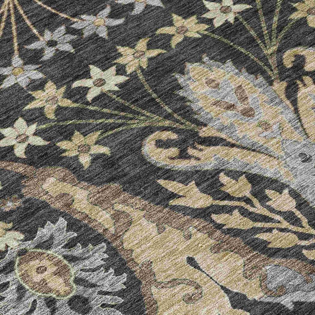 Alfreda Black Washable Indoor - Outdoor Rug - LOOMLAN - LOOMLAN Rugs - Outdoor Rugs
