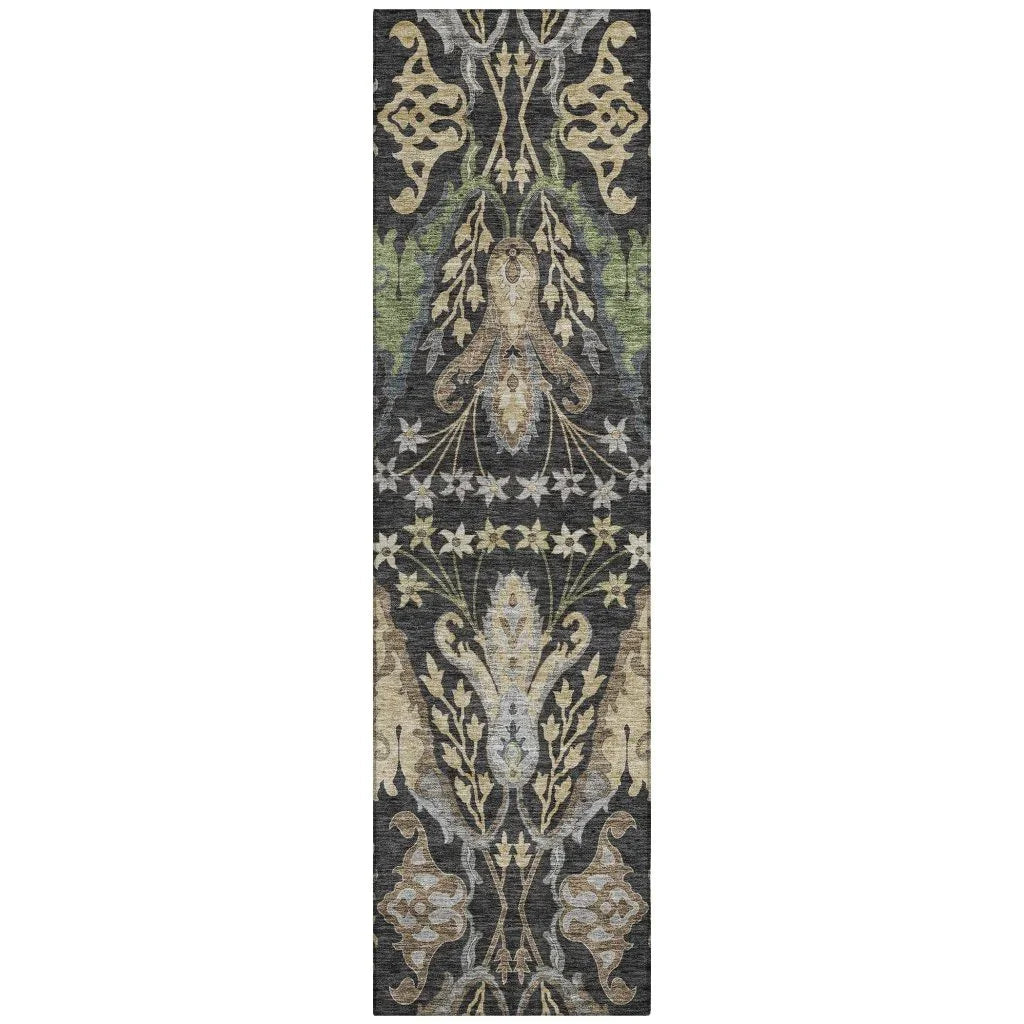 Alfreda Black Washable Indoor - Outdoor Rug - LOOMLAN - LOOMLAN Rugs - Outdoor Rugs