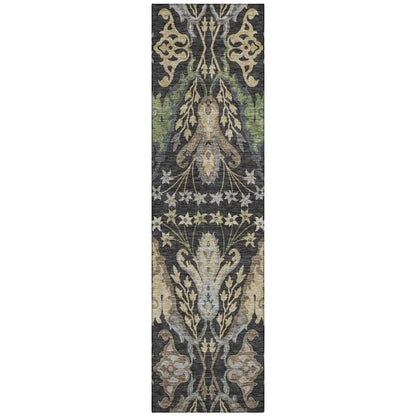 Alfreda Black Washable Indoor - Outdoor Rug - LOOMLAN - LOOMLAN Rugs - Outdoor Rugs