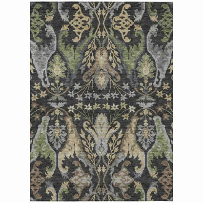 Alfreda Black Washable Indoor - Outdoor Rug - LOOMLAN - LOOMLAN Rugs - Outdoor Rugs