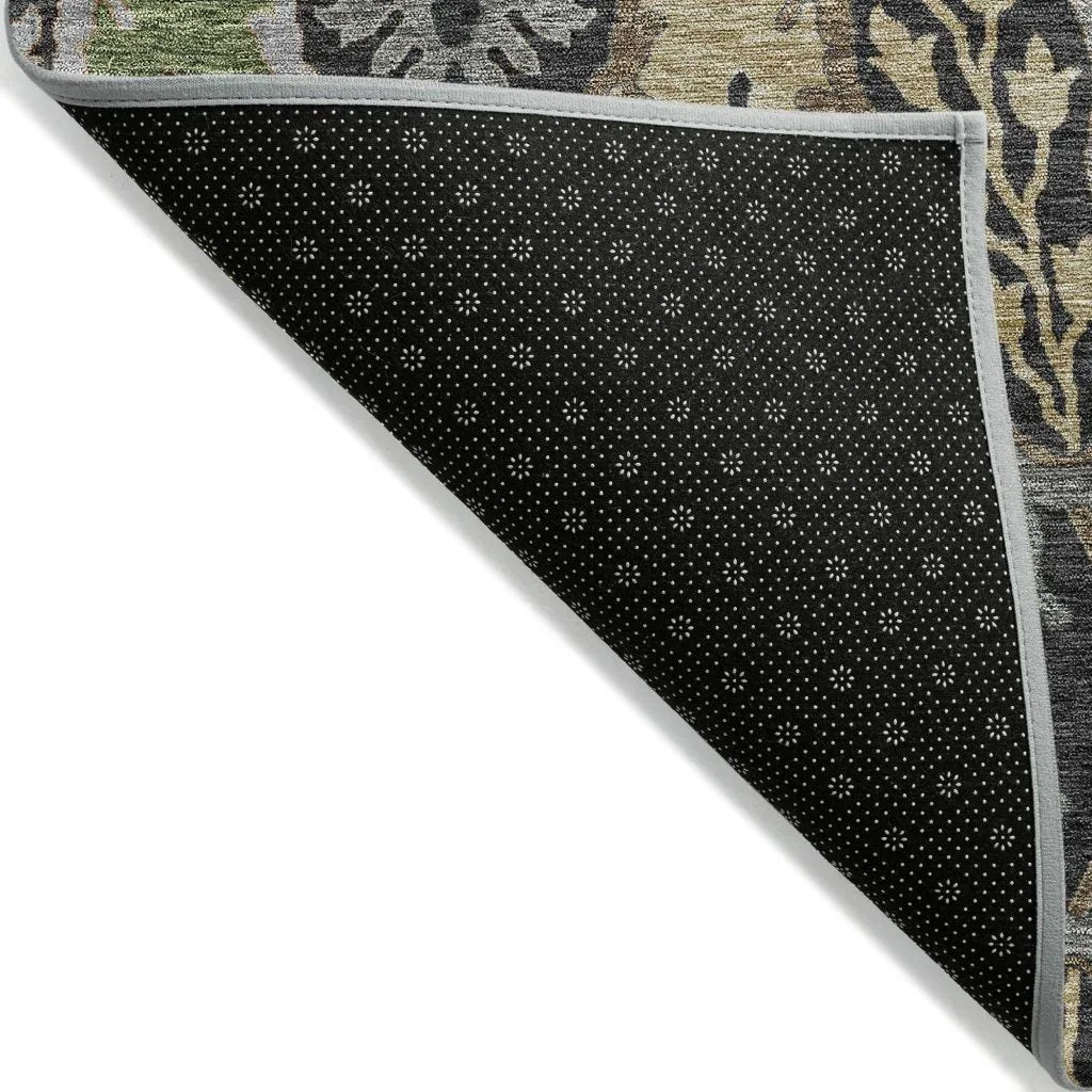 Alfreda Black Washable Indoor - Outdoor Rug - LOOMLAN - LOOMLAN Rugs - Outdoor Rugs