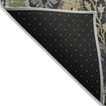 Alfreda Black Washable Indoor - Outdoor Rug - LOOMLAN - LOOMLAN Rugs - Outdoor Rugs