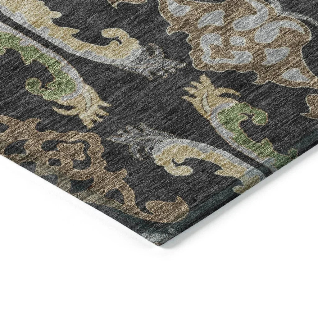 Alfreda Black Washable Indoor - Outdoor Rug - LOOMLAN - LOOMLAN Rugs - Outdoor Rugs