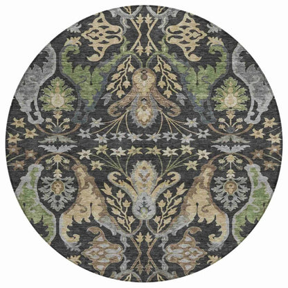Alfreda Black Washable Indoor - Outdoor Rug - LOOMLAN - LOOMLAN Rugs - Outdoor Rugs