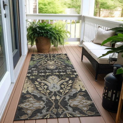 Alfreda Black Washable Indoor - Outdoor Rug - LOOMLAN - LOOMLAN Rugs - Outdoor Rugs