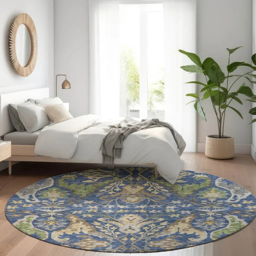 Alfreda Blue Washable Indoor - Outdoor Rug - LOOMLAN - LOOMLAN Rugs - Outdoor Rugs