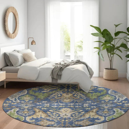 Alfreda Blue Washable Indoor - Outdoor Rug - LOOMLAN - LOOMLAN Rugs - Outdoor Rugs