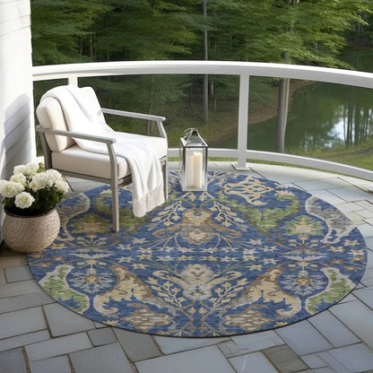 Alfreda Blue Washable Indoor - Outdoor Rug - LOOMLAN - LOOMLAN Rugs - Outdoor Rugs
