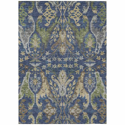 Alfreda Blue Washable Indoor - Outdoor Rug - LOOMLAN - LOOMLAN Rugs - Outdoor Rugs