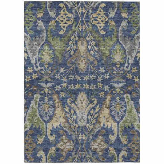 Alfreda Blue Washable Indoor - Outdoor Rug - LOOMLAN - LOOMLAN Rugs - Outdoor Rugs