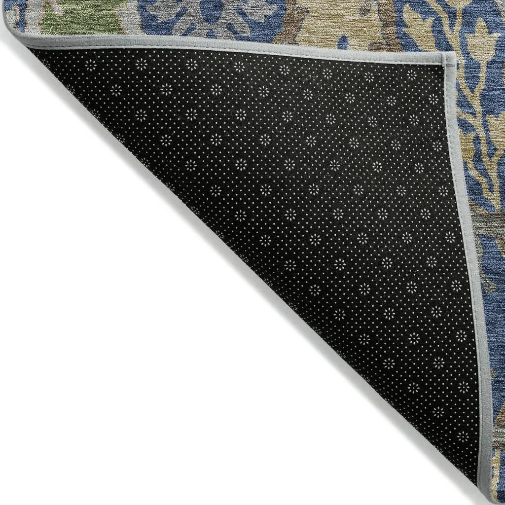 Alfreda Blue Washable Indoor - Outdoor Rug - LOOMLAN - LOOMLAN Rugs - Outdoor Rugs