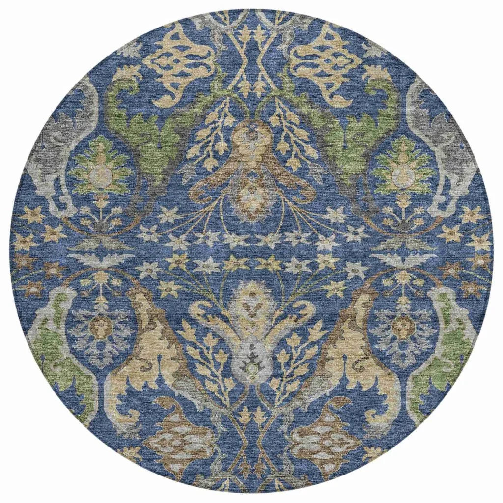 Alfreda Blue Washable Indoor - Outdoor Rug - LOOMLAN - LOOMLAN Rugs - Outdoor Rugs