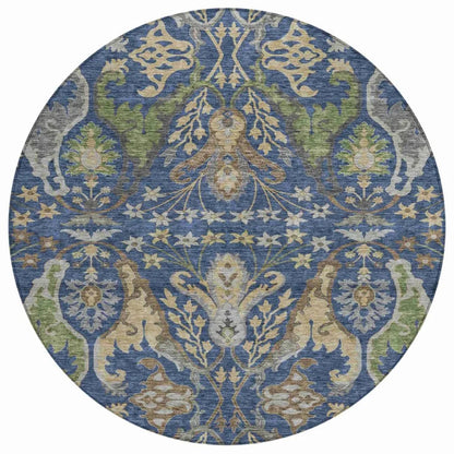 Alfreda Blue Washable Indoor - Outdoor Rug - LOOMLAN - LOOMLAN Rugs - Outdoor Rugs