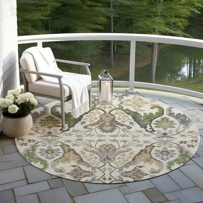 Alfreda Ivory Washable Indoor - Outdoor Rug - LOOMLAN - LOOMLAN Rugs - Outdoor Rugs