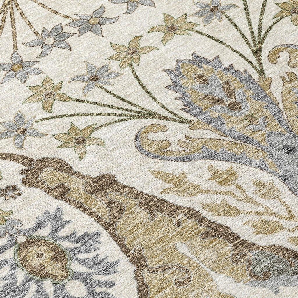Alfreda Ivory Washable Indoor - Outdoor Rug - LOOMLAN - LOOMLAN Rugs - Outdoor Rugs