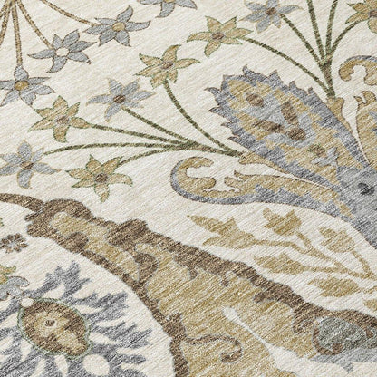 Alfreda Ivory Washable Indoor - Outdoor Rug - LOOMLAN - LOOMLAN Rugs - Outdoor Rugs