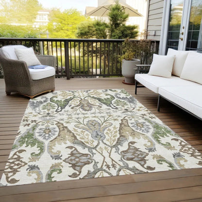 Alfreda Ivory Washable Indoor - Outdoor Rug - LOOMLAN - LOOMLAN Rugs - Outdoor Rugs