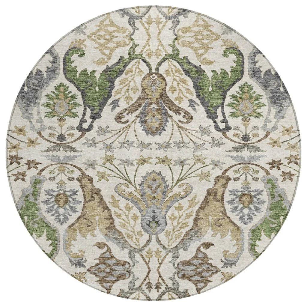 Alfreda Ivory Washable Indoor - Outdoor Rug - LOOMLAN - LOOMLAN Rugs - Outdoor Rugs