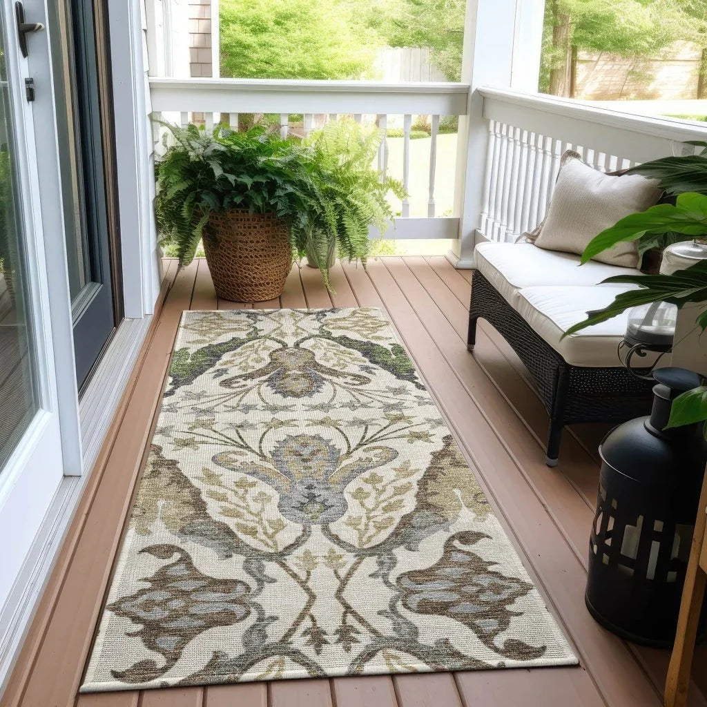 Alfreda Ivory Washable Indoor - Outdoor Rug - LOOMLAN - LOOMLAN Rugs - Outdoor Rugs
