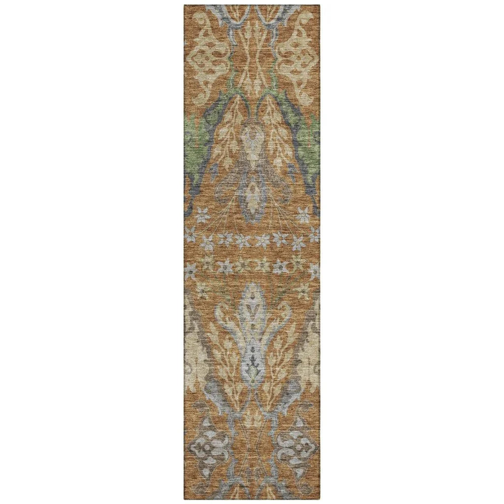 Alfreda Orange Washable Indoor - Outdoor Rug - LOOMLAN - LOOMLAN Rugs - Outdoor Rugs