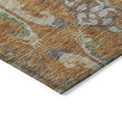Alfreda Orange Washable Indoor - Outdoor Rug - LOOMLAN - LOOMLAN Rugs - Outdoor Rugs
