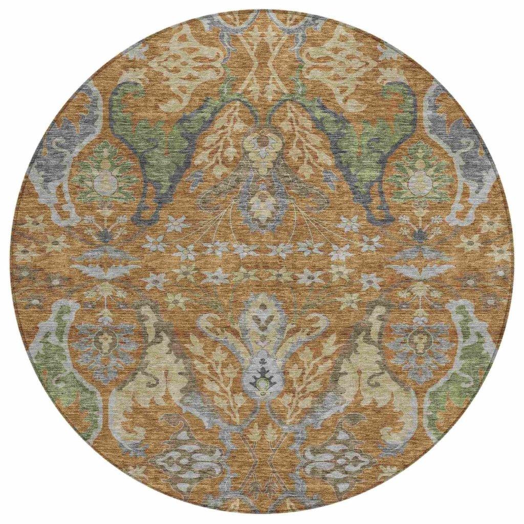 Alfreda Orange Washable Indoor - Outdoor Rug - LOOMLAN - LOOMLAN Rugs - Outdoor Rugs