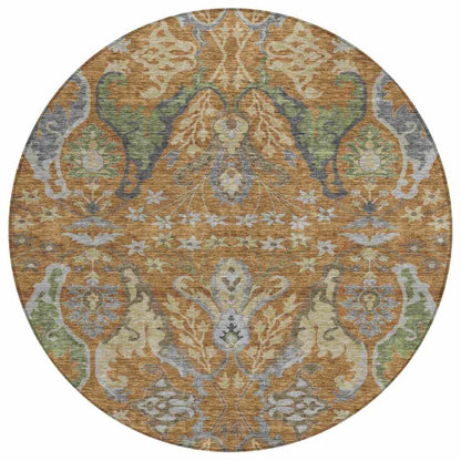 Alfreda Orange Washable Indoor - Outdoor Rug - LOOMLAN - LOOMLAN Rugs - Outdoor Rugs