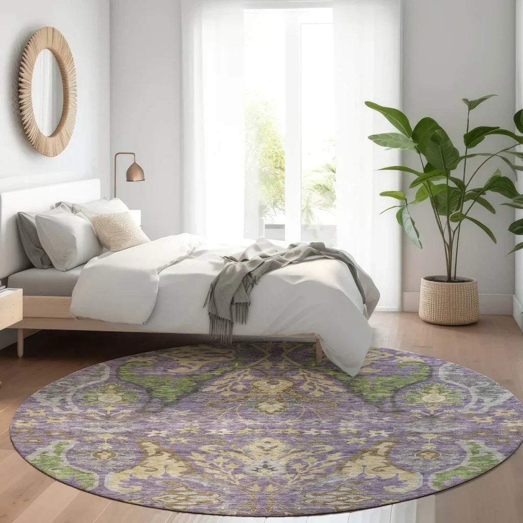 Alfreda Purple Washable Indoor - Outdoor Rug - LOOMLAN - LOOMLAN Rugs - Outdoor Rugs