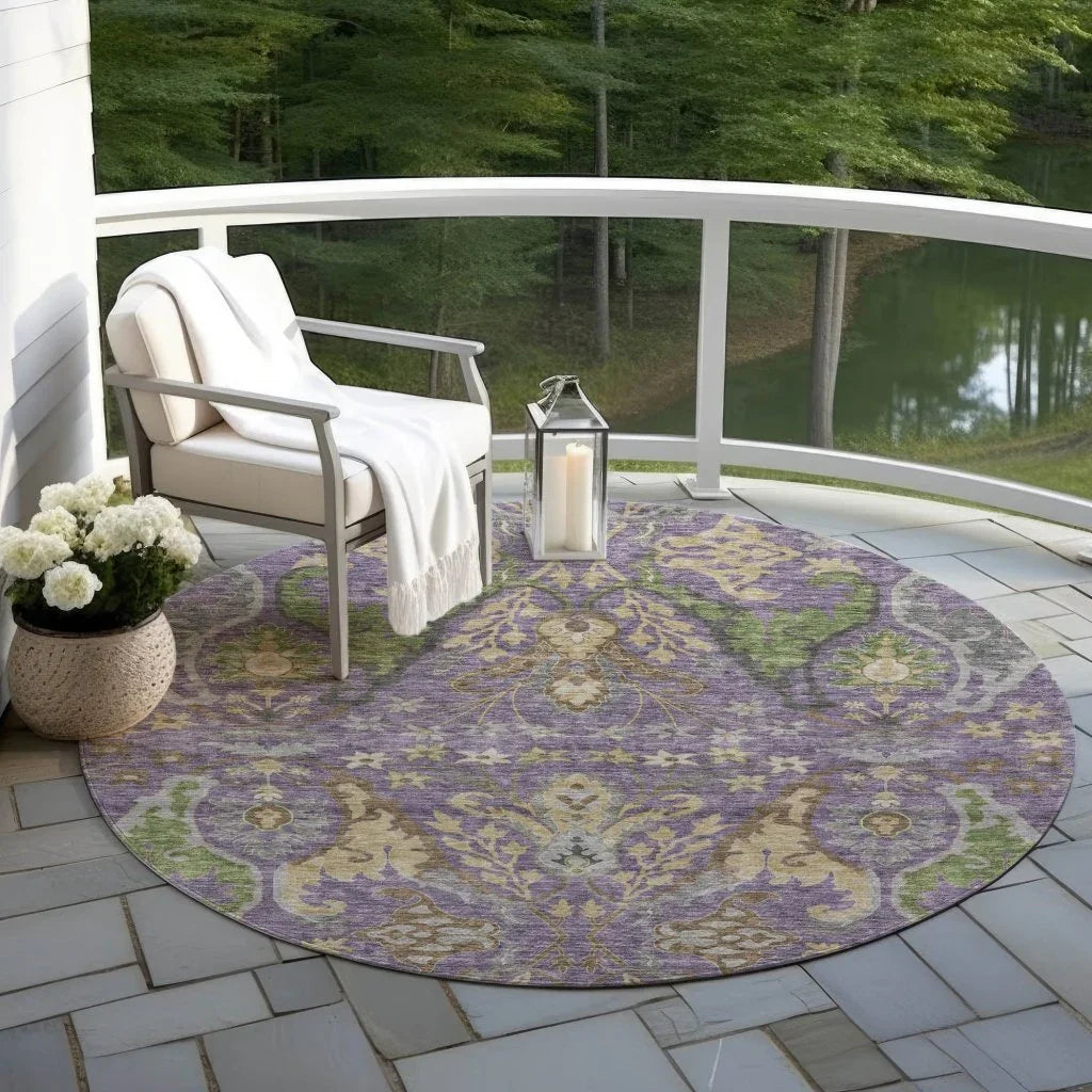 Alfreda Purple Washable Indoor - Outdoor Rug - LOOMLAN - LOOMLAN Rugs - Outdoor Rugs
