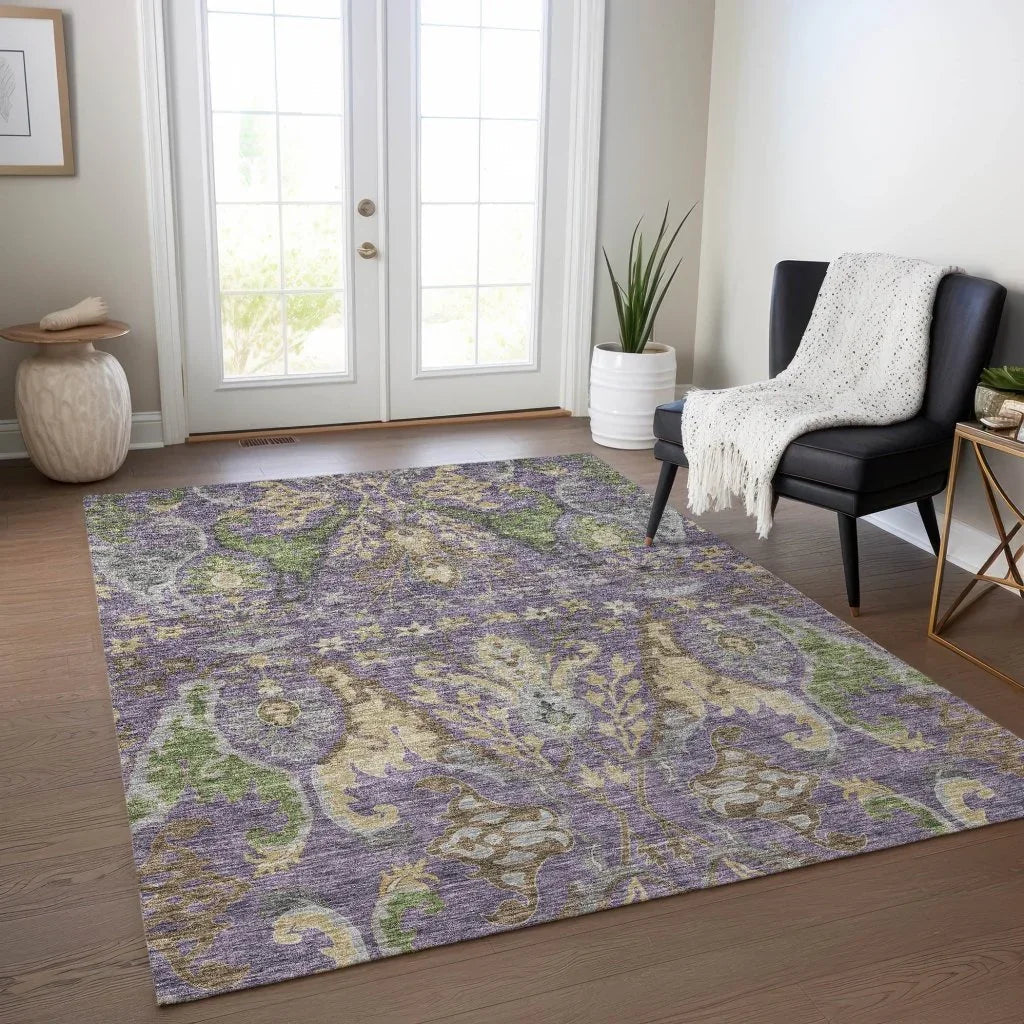 Alfreda Purple Washable Indoor - Outdoor Rug - LOOMLAN - LOOMLAN Rugs - Outdoor Rugs