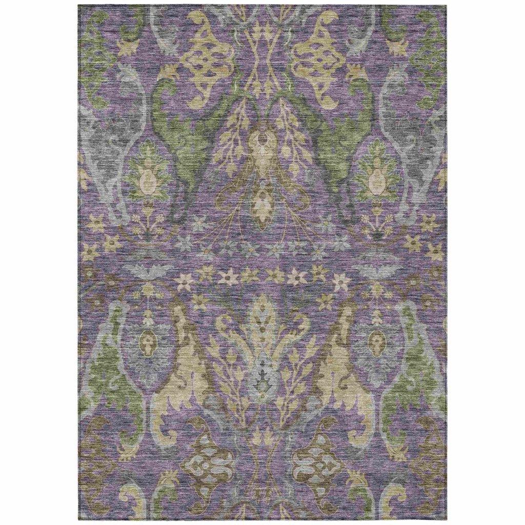 Alfreda Purple Washable Indoor - Outdoor Rug - LOOMLAN - LOOMLAN Rugs - Outdoor Rugs