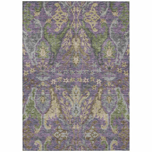 Alfreda Purple Washable Indoor - Outdoor Rug - LOOMLAN - LOOMLAN Rugs - Outdoor Rugs