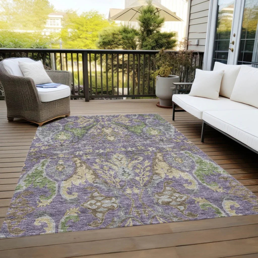 Alfreda Purple Washable Indoor - Outdoor Rug - LOOMLAN - LOOMLAN Rugs - Outdoor Rugs