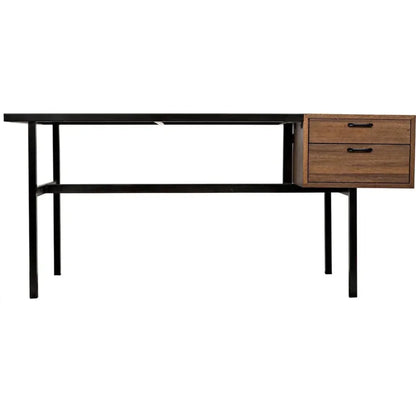 Algeron Black Steel Desk-Home Office Desks-Noir-LOOMLAN