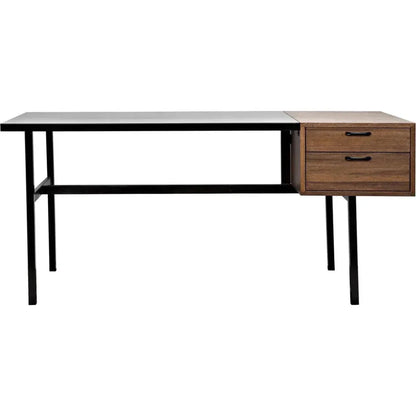Algeron Black Steel Desk-Home Office Desks-Noir-LOOMLAN