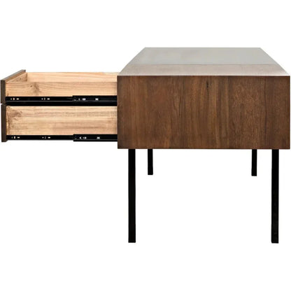 Algeron Black Steel Desk-Home Office Desks-Noir-LOOMLAN