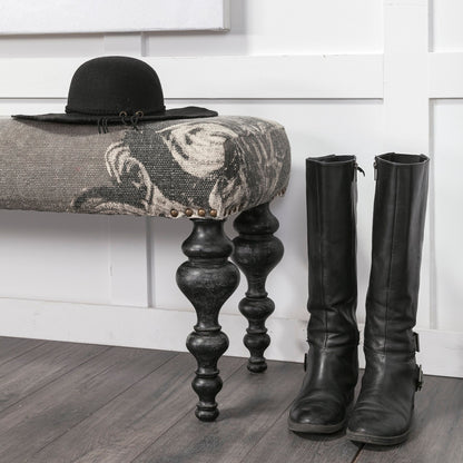 Alhambra Grey Fabric Bedroom Bench