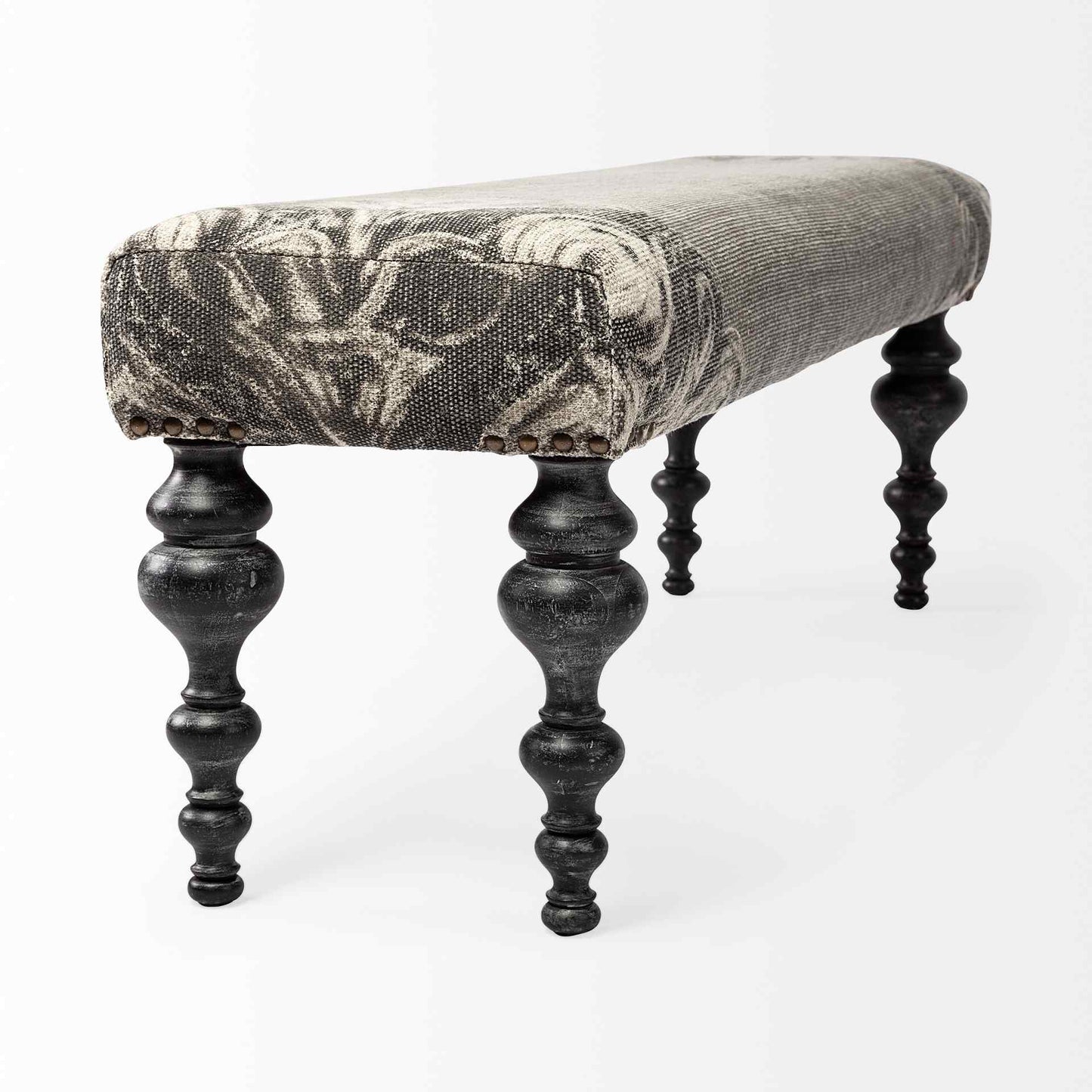 Alhambra Grey Fabric Bedroom Bench